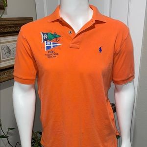 Unique Embroidered Polo by Ralph Lauren Orange Polo Shirt
